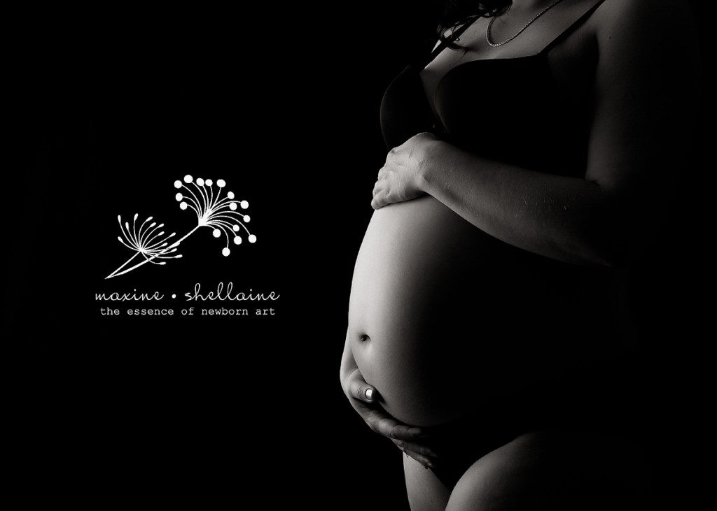 alt=Edmonton studio maternity session, alt=boudoir maternity session, alt=black and white maternity portrait