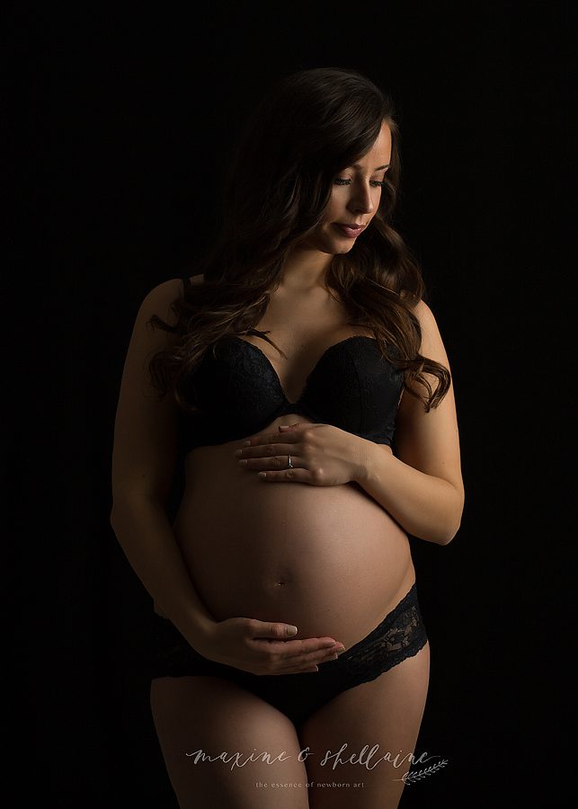 alt=Edmonton Maternity Photographer, alt=low key maternity image